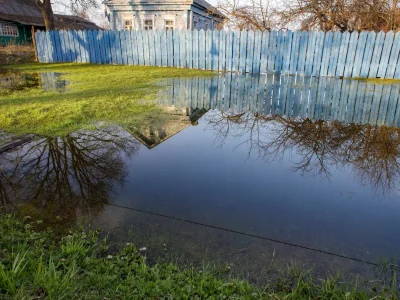 flooded yard due to hydraulic overload